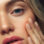 portrait of young girl with beautiful skin and make up